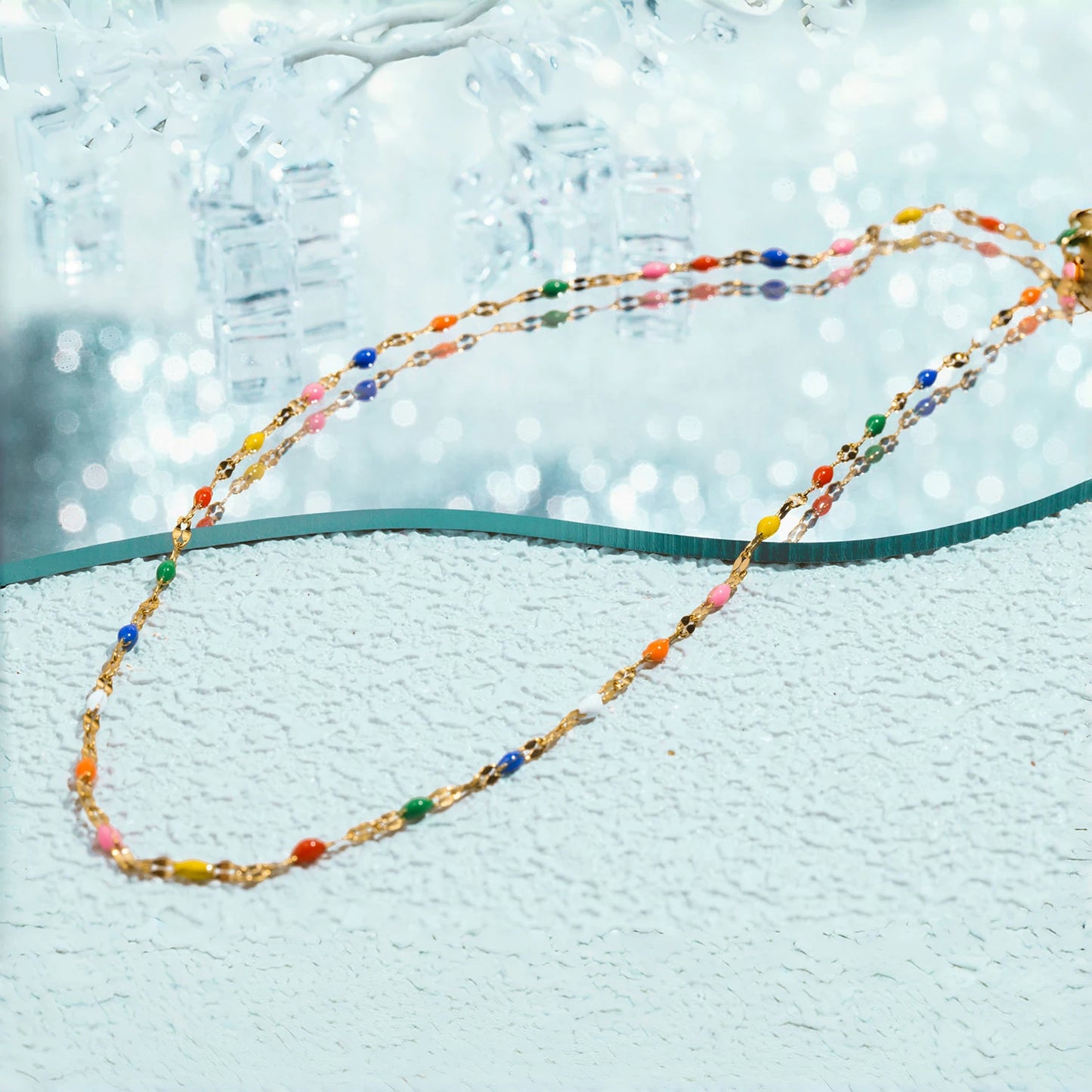 Vintage Enamel Beads Necklace 🌈