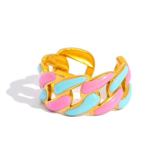 Colorful Enamel Statement Ring