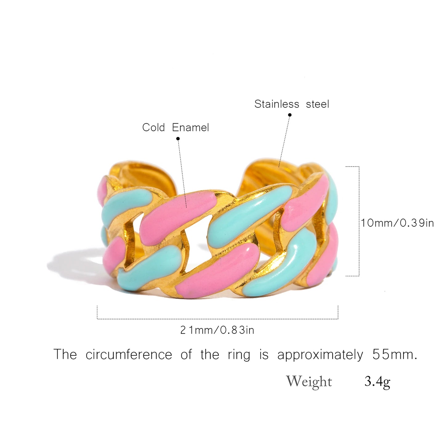 Colorful Enamel Statement Ring