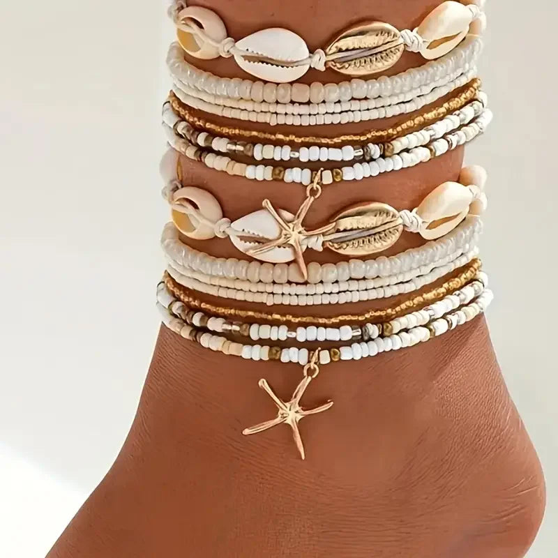 Bohemian Beach Anklets Set 🌊