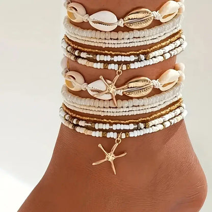 Bohemian Beach Anklets Set 🌊