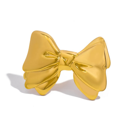 Stainless Steel Bow Ring for Women