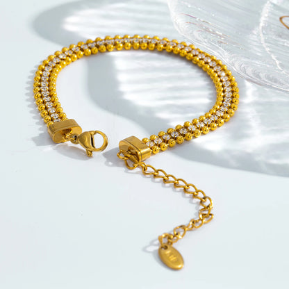 Triple Row CZ Bracelet for Women