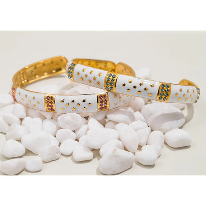 18K Gold Zircon Adjustable Bracelet