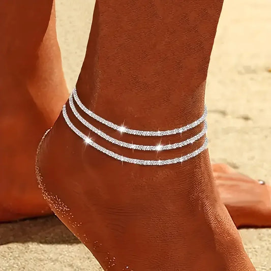 3PC Sparkling Anklet Set 💖