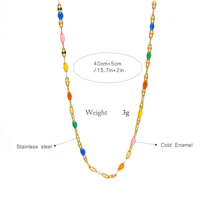 Vintage Enamel Beads Necklace 🌈