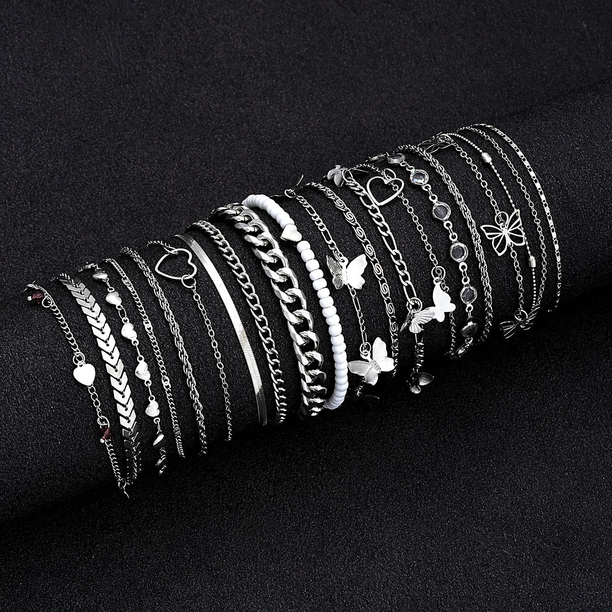 Chic Multi-Charm Anklet Set 💖🧿