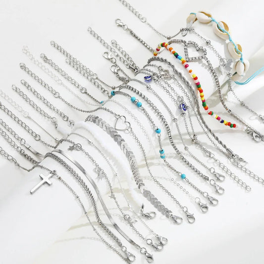 Chic Multi-Charm Anklet Set 💖🧿