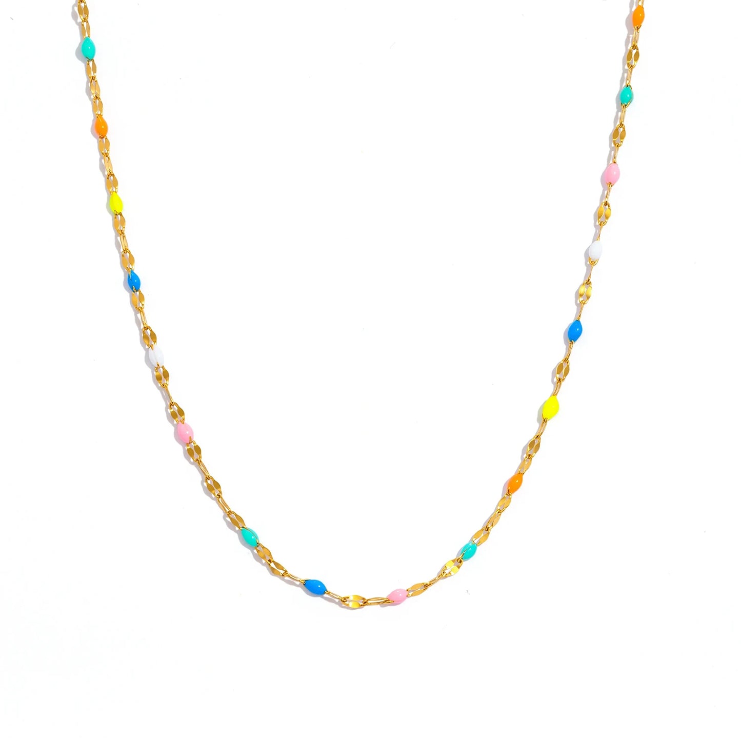Vintage Enamel Beads Necklace 🌈