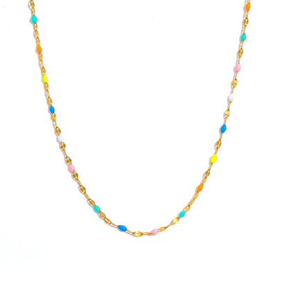 Vintage Enamel Beads Necklace 🌈