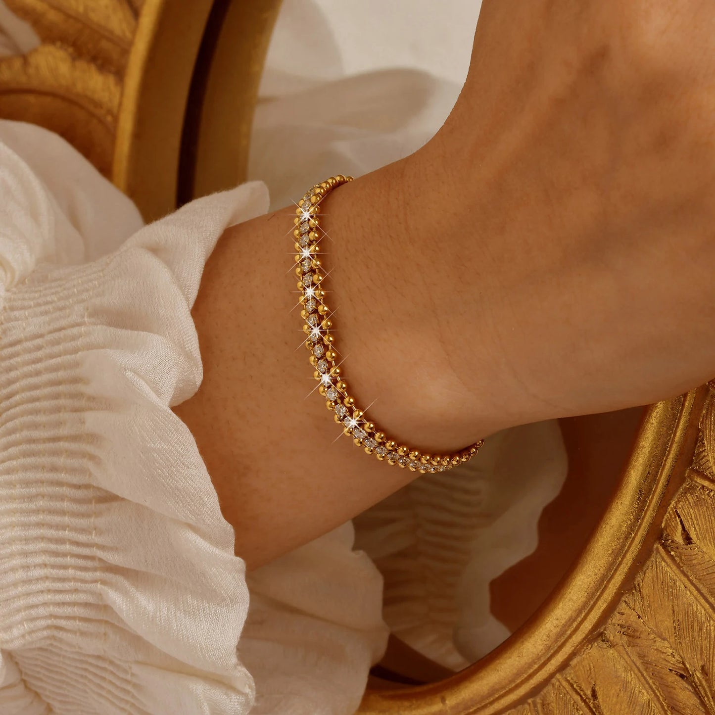 Triple Row CZ Bracelet for Women