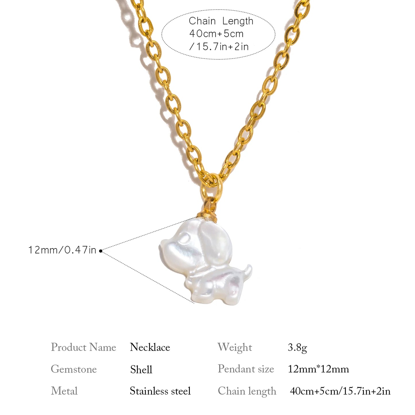 Natural Shell Rabbit Necklace 🐇