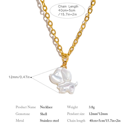 Natural Shell Rabbit Necklace 🐇