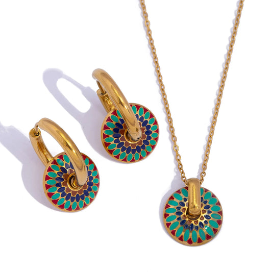 Gold Plated Earrings & Necklace