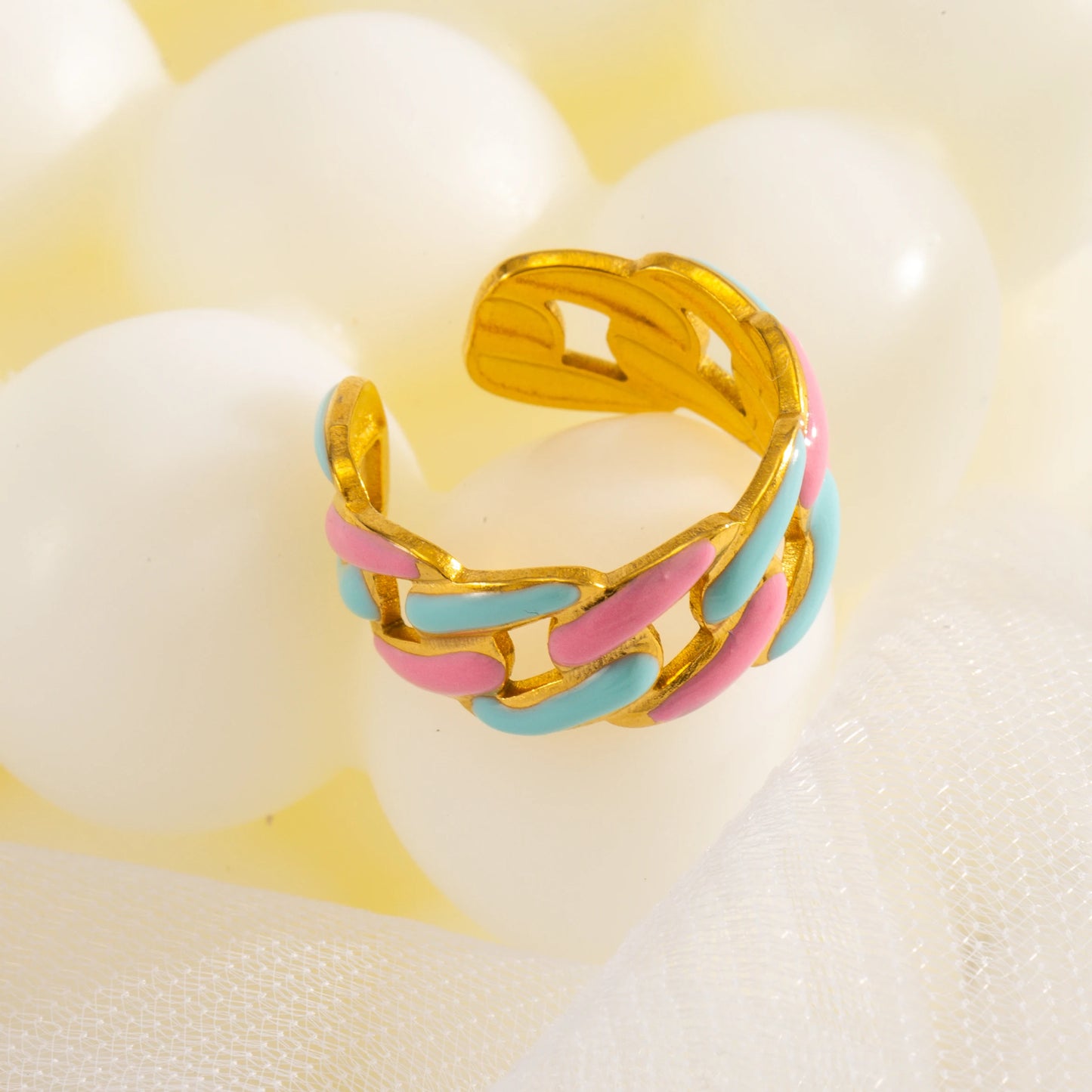 Colorful Enamel Statement Ring