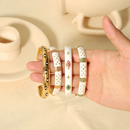 18K Gold Zircon Adjustable Bracelet