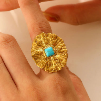 Luxury Natural Stone Open Ring
