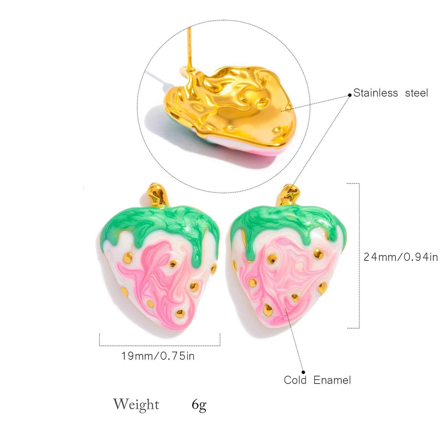 Strawberry Fruit Earrings for Women