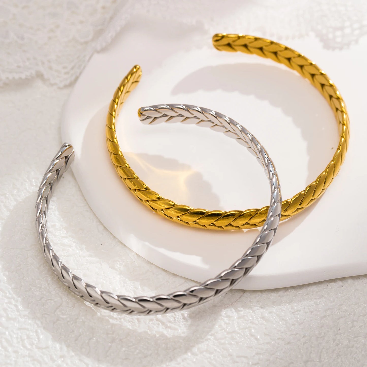 Wheat Pattern Stainless Steel Bracelet
