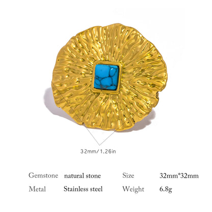 Luxury Natural Stone Open Ring