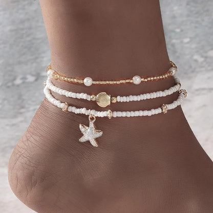 Chic Multi-Charm Anklet Set 💖🧿