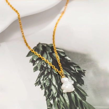 Natural Shell Rabbit Necklace 🐇