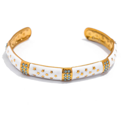 18K Gold Zircon Adjustable Bracelet