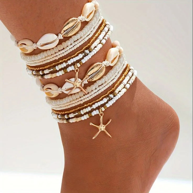 Chic Multi-Charm Anklet Set 💖🧿