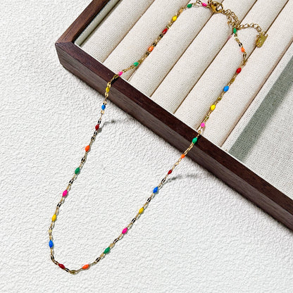 Vintage Enamel Beads Necklace 🌈