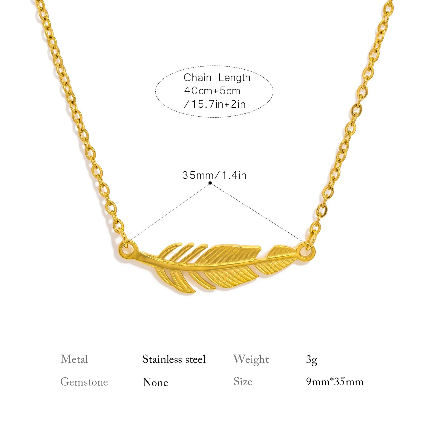 Long Leaf Necklace 🍃
