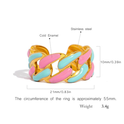 Colorful Enamel Statement Ring