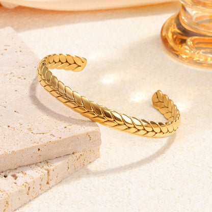 Wheat Pattern Stainless Steel Bracelet