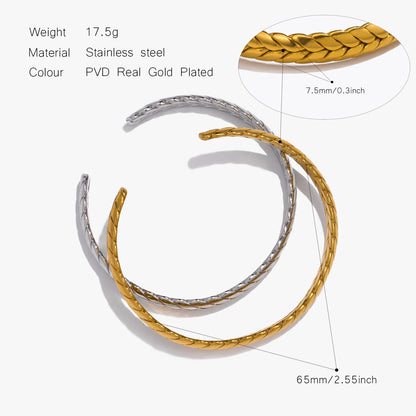 Wheat Pattern Stainless Steel Bracelet