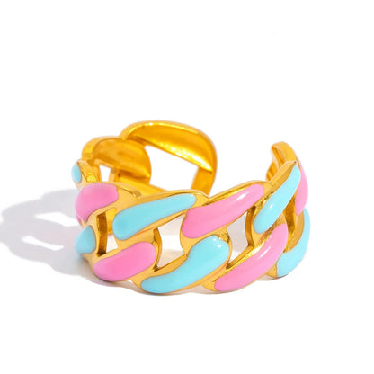 Colorful Enamel Statement Ring
