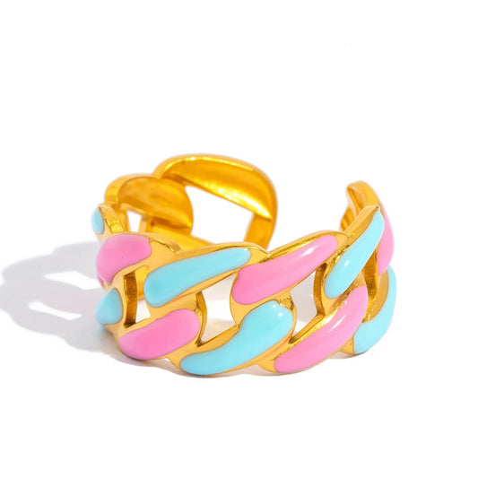 Colorful Enamel Statement Ring