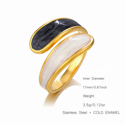 Black & White Enamel Ring