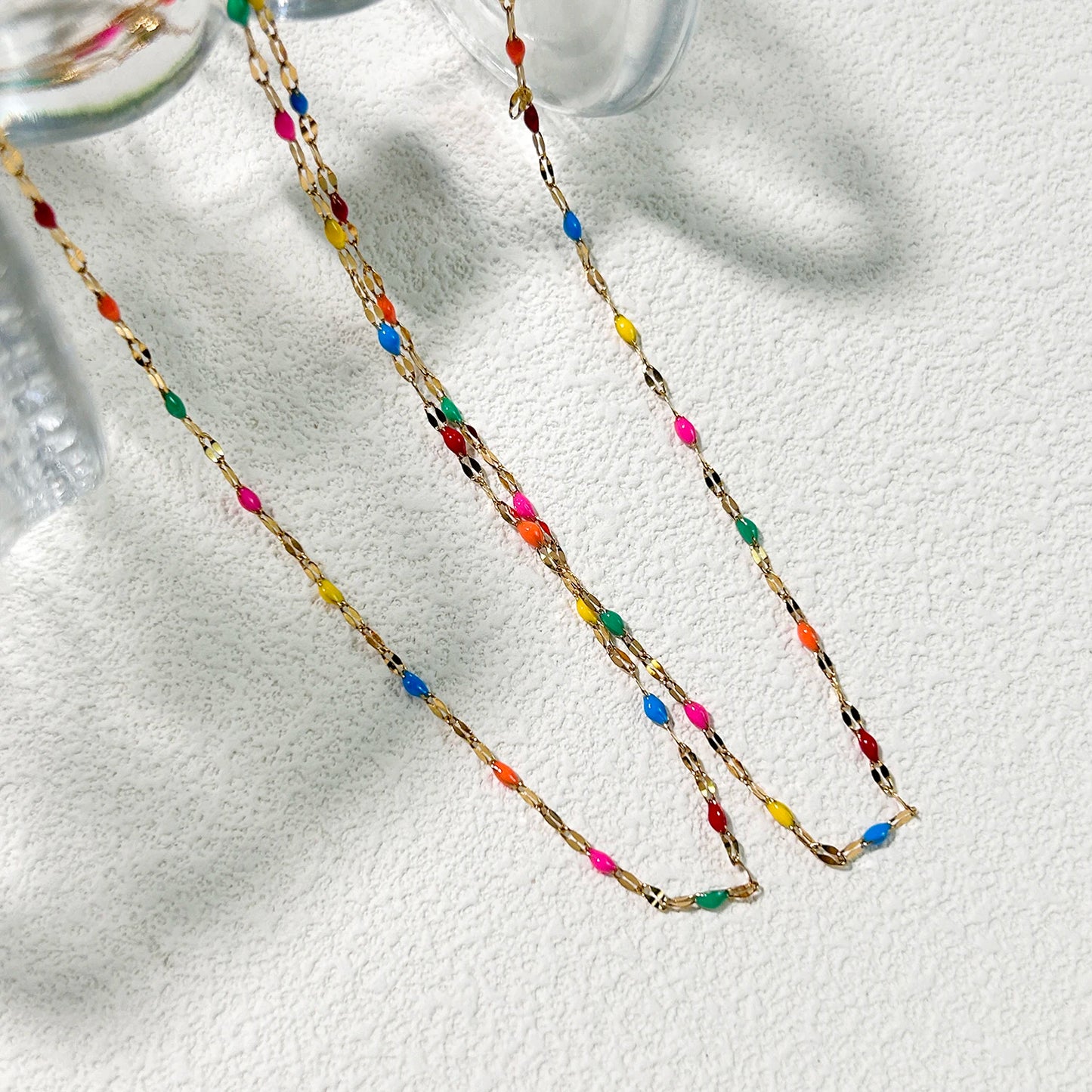 Vintage Enamel Beads Necklace 🌈