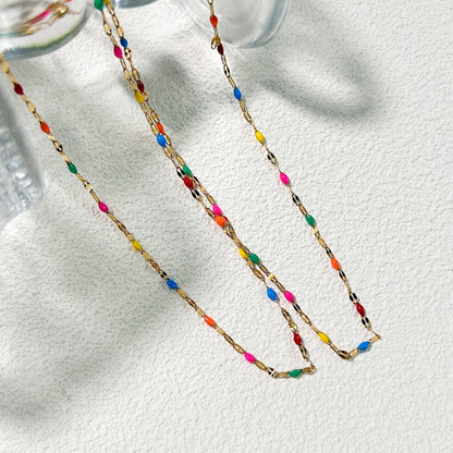 Vintage Enamel Beads Necklace 🌈