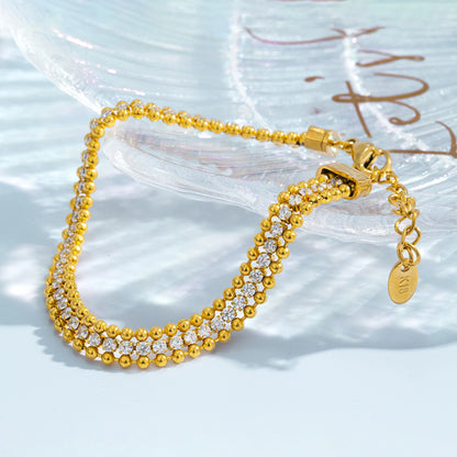 Triple Row CZ Bracelet for Women