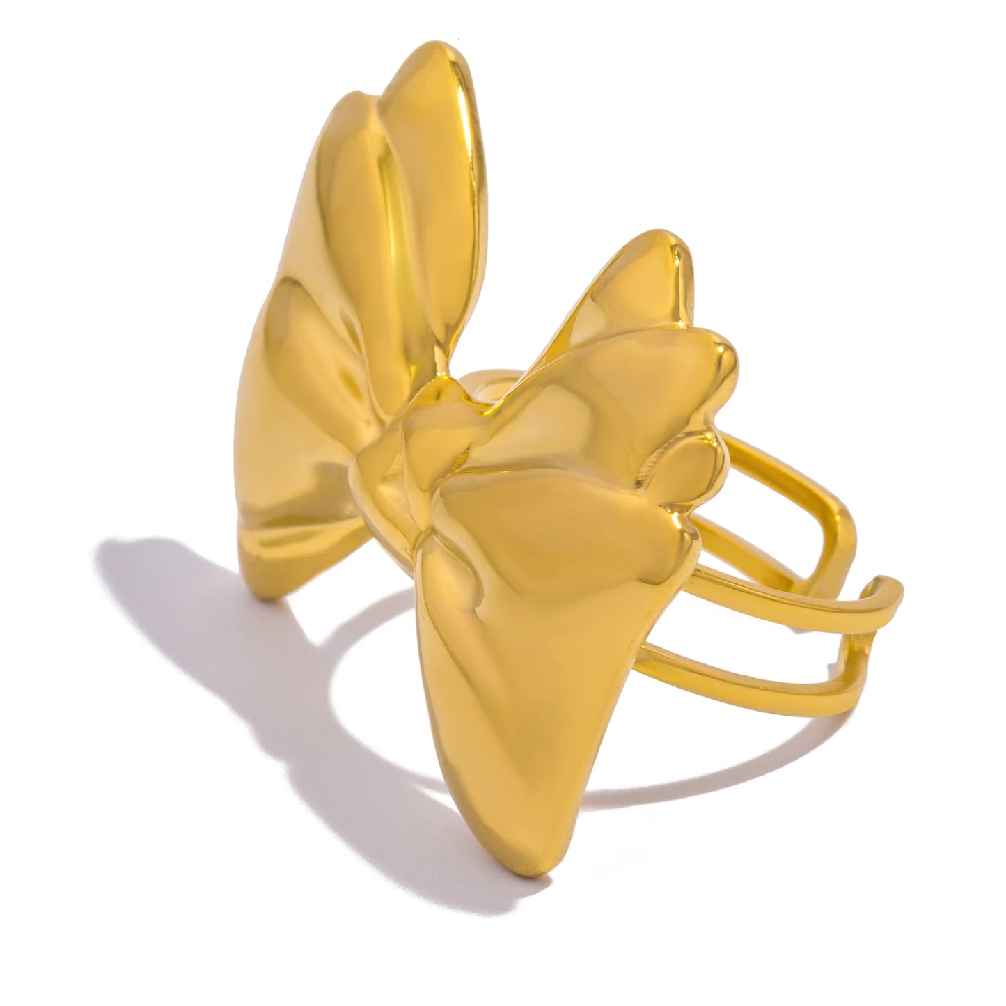 Stainless Steel Bow Ring for Women