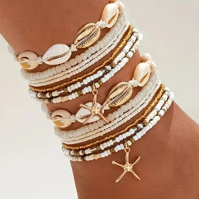 Bohemian Beach Anklets Set 🌊