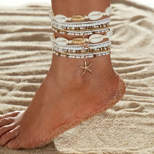Bohemian Beach Anklets Set 🌊