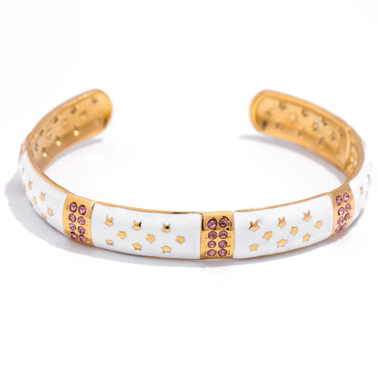 18K Gold Zircon Adjustable Bracelet
