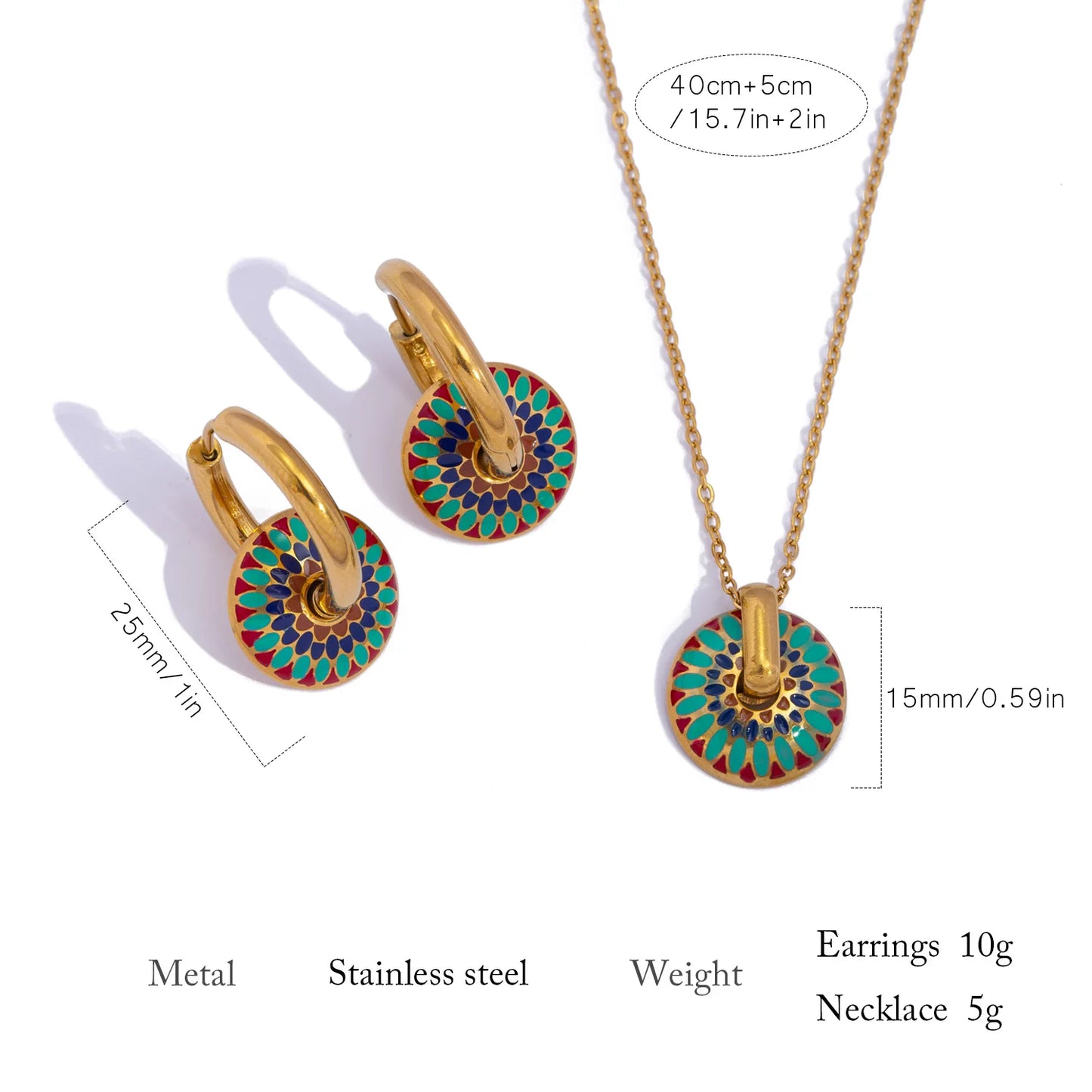 Gold Plated Earrings & Necklace