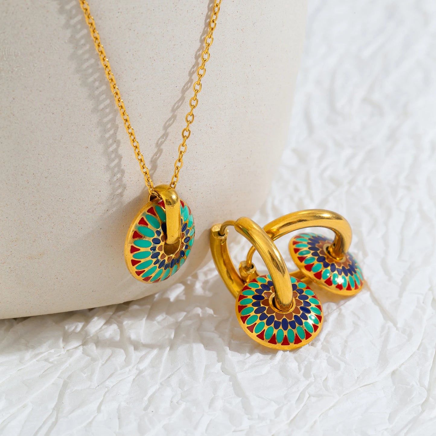 Gold Plated Earrings & Necklace