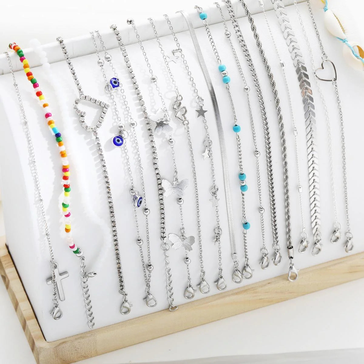 Chic Multi-Charm Anklet Set 💖🧿