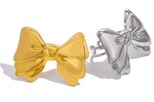 Stainless Steel Bow Ring for Women